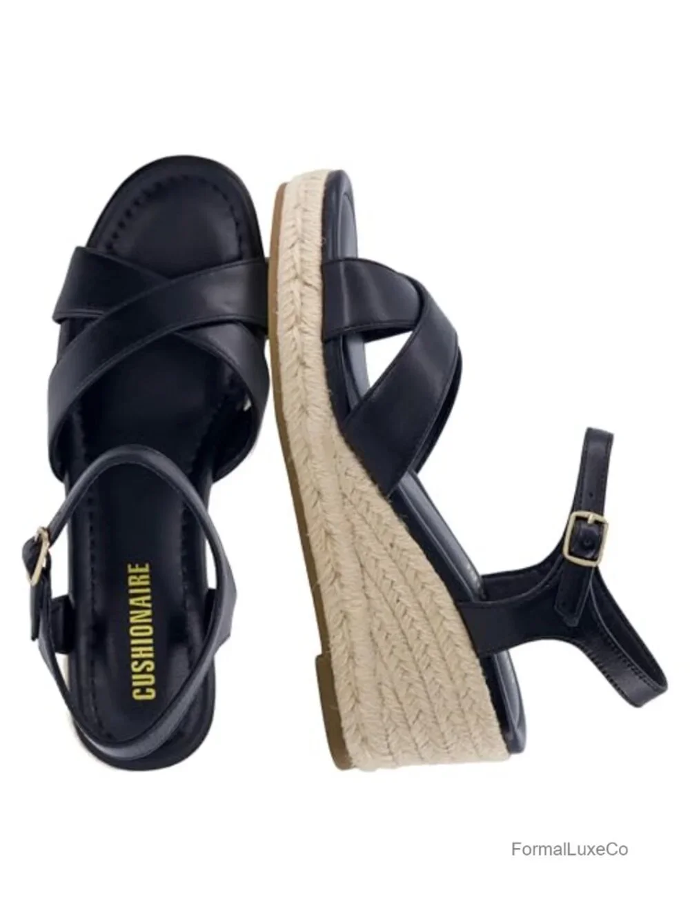 Women's Crisscross Espadrille Wedge Sandals with Adjustable Ankle Strap